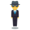 Man in Business Suit Levitating emoji on Emojione